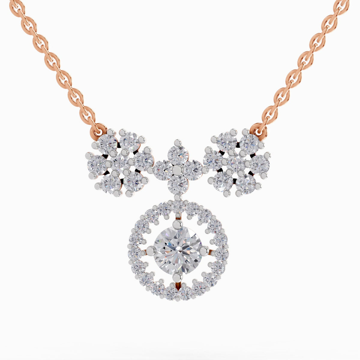 Graceful Cluster Diamond Necklace
