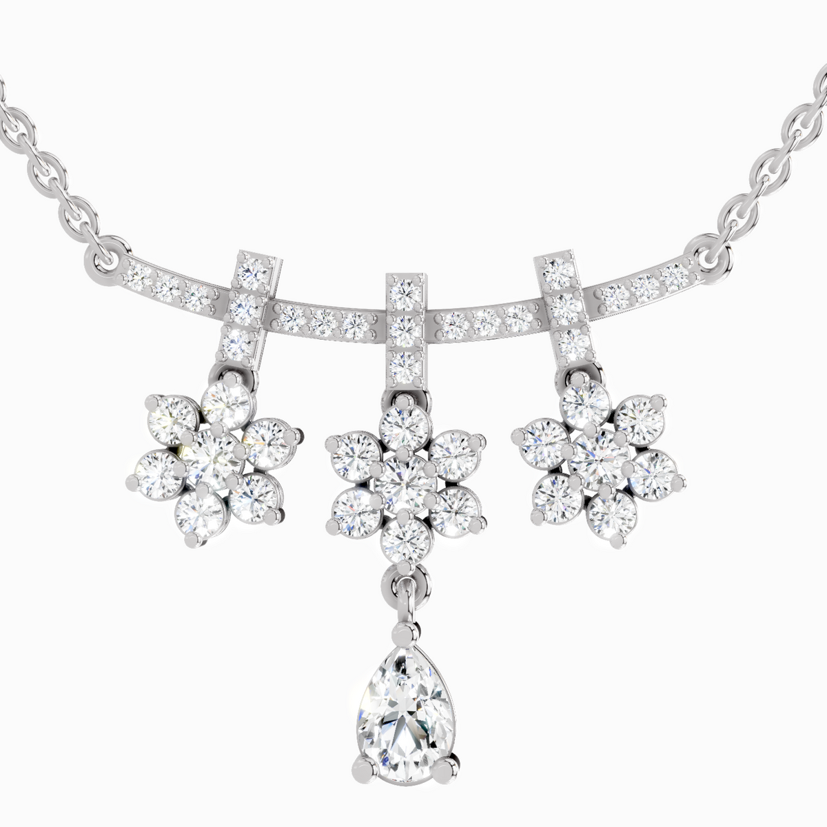 Enchanting Floral Diamond Necklace