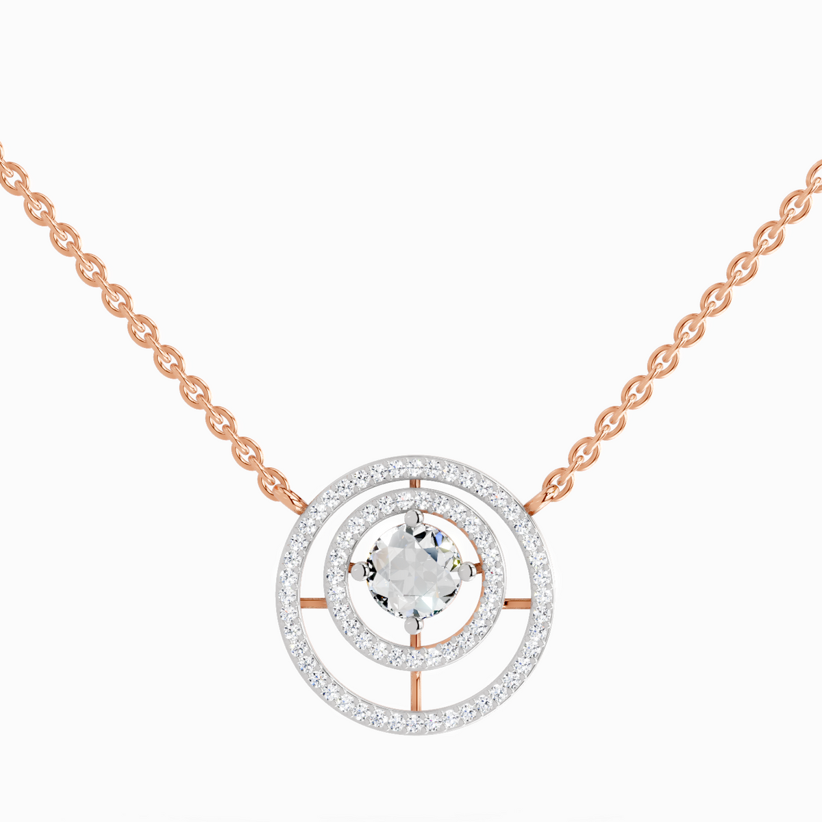 Refined Circle Diamond Necklace