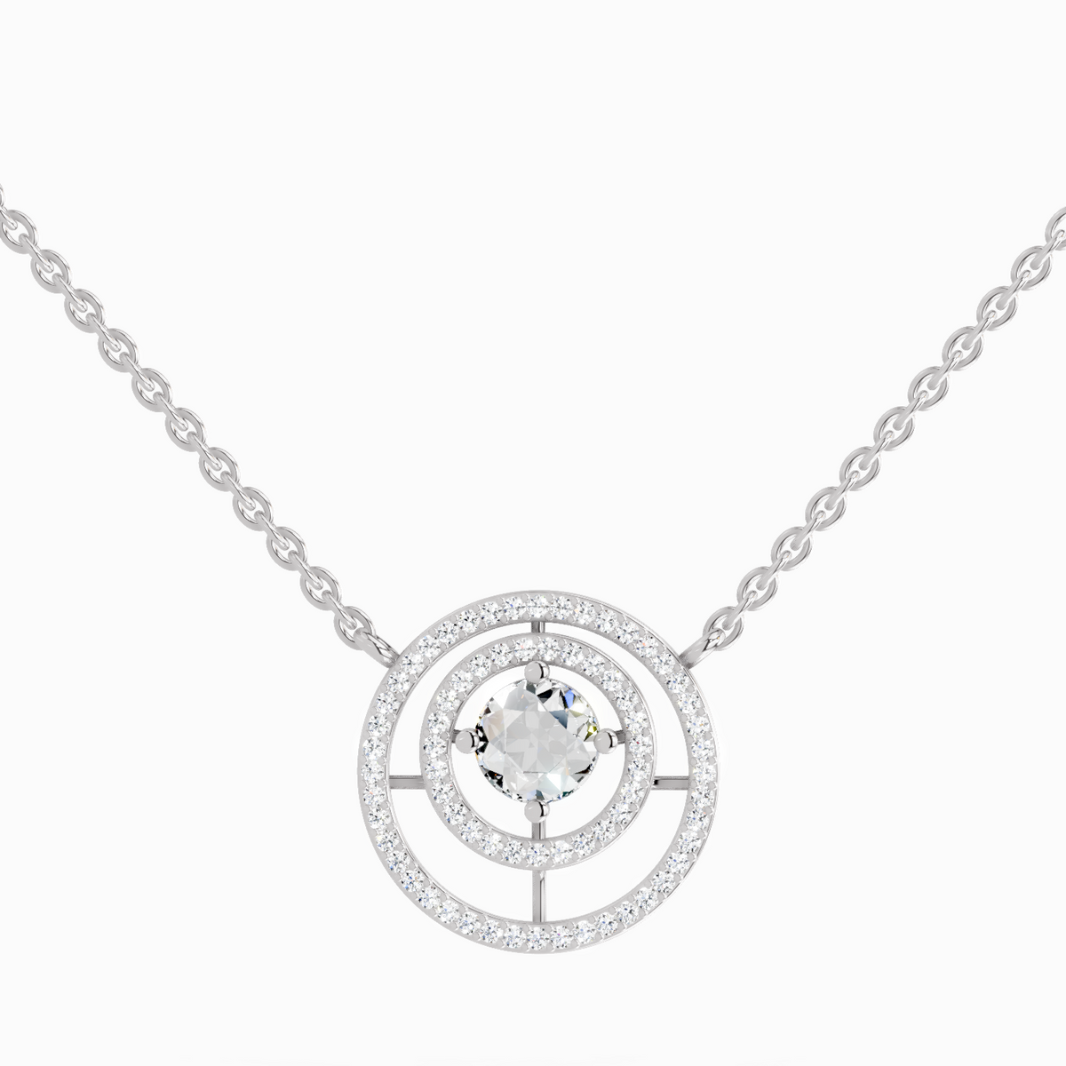 Refined Circle Diamond Necklace