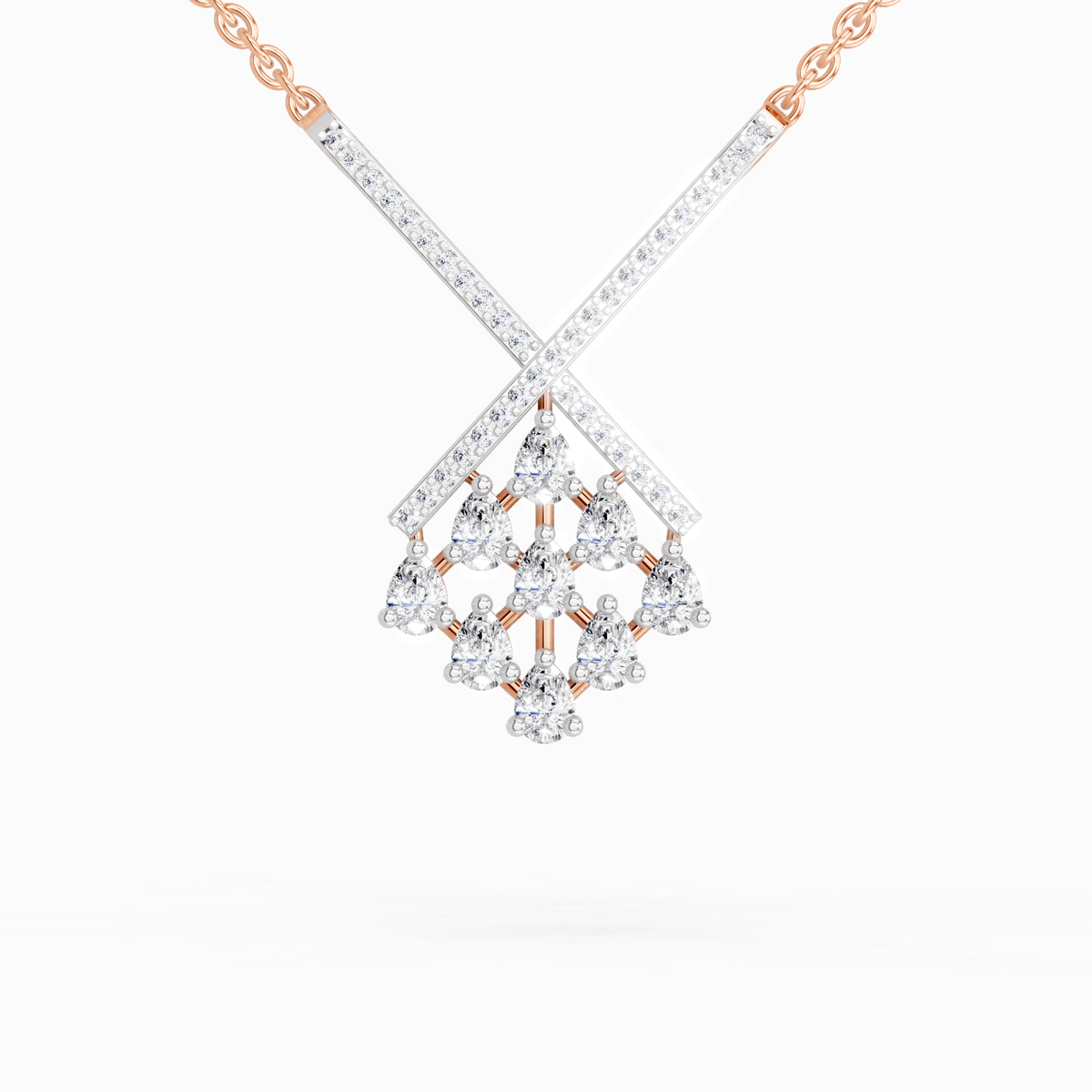 Sparkling Pear Diamond Necklace