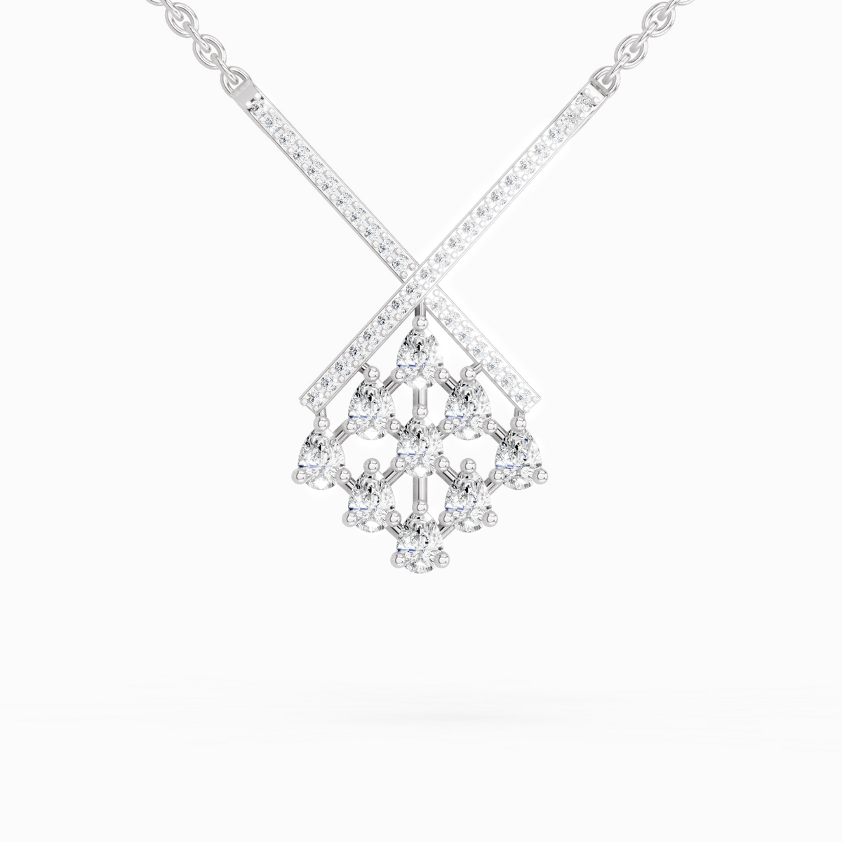 Sparkling Pear Diamond Necklace