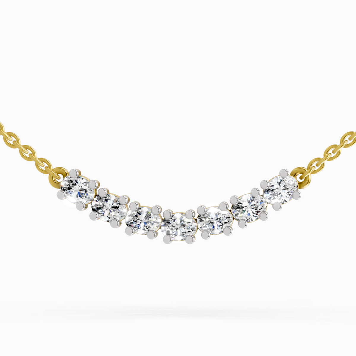 1.26 Carat Oval Bar Necklace 14K