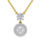 1.71 Carat Halo Diamond Drop Necklace 14K