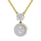 1.71 Carat Halo Diamond Drop Necklace 14K