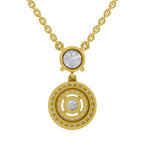 1.71 Carat Halo Diamond Drop Necklace 14K