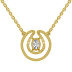 1.03 Carat Oval Halo Diamond Necklace 14K