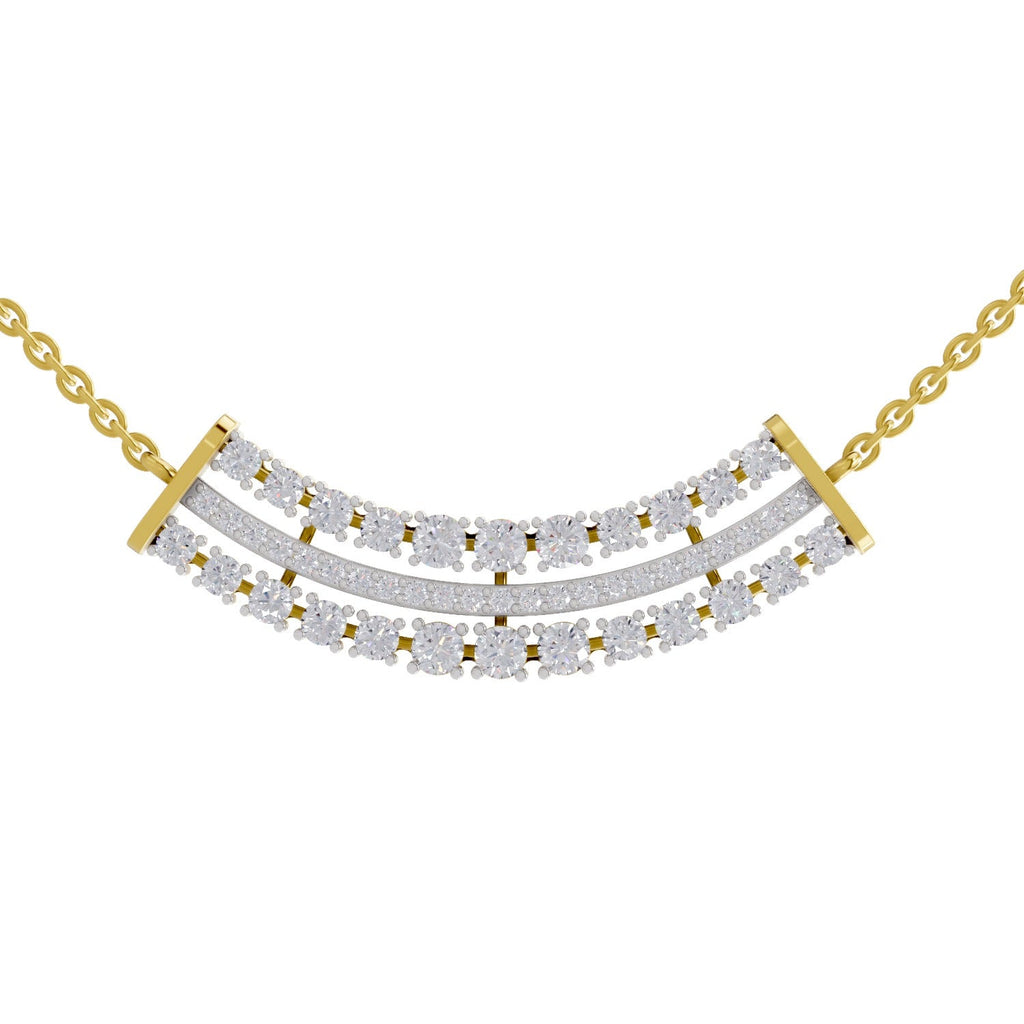 1.24 Carat Cluster Diamond Necklace 14K