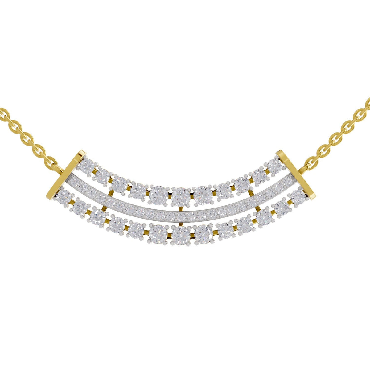 1.24 Carat Cluster Diamond Necklace 14K