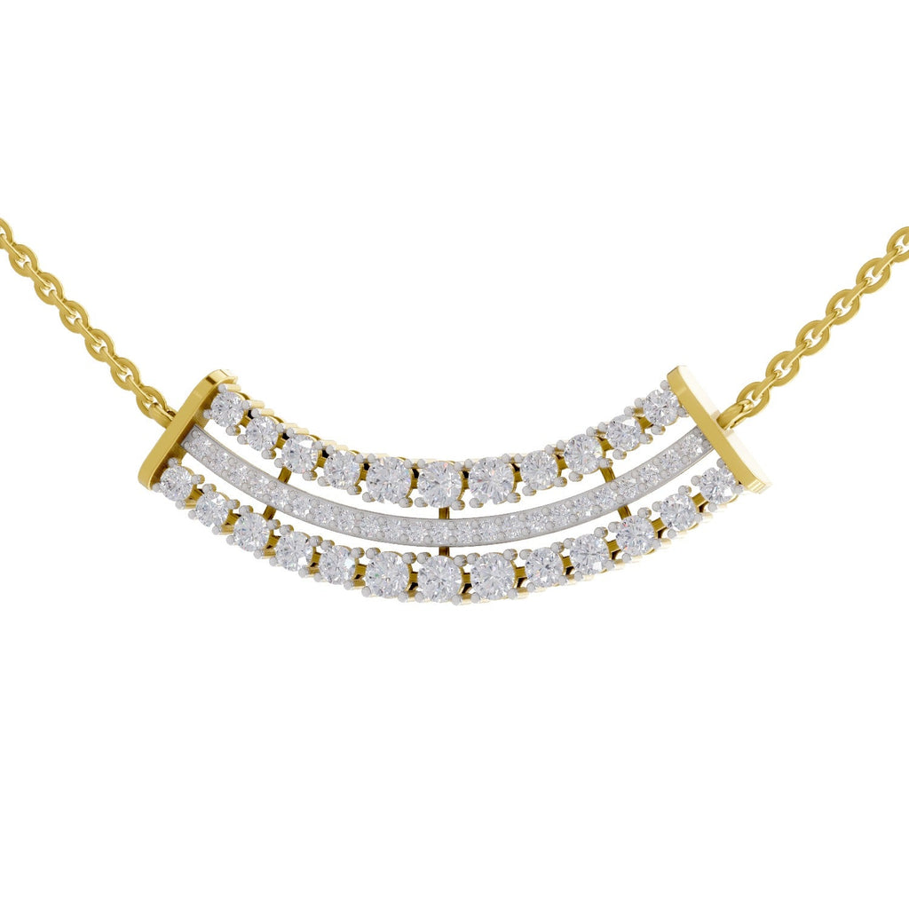 1.24 Carat Cluster Diamond Necklace 14K