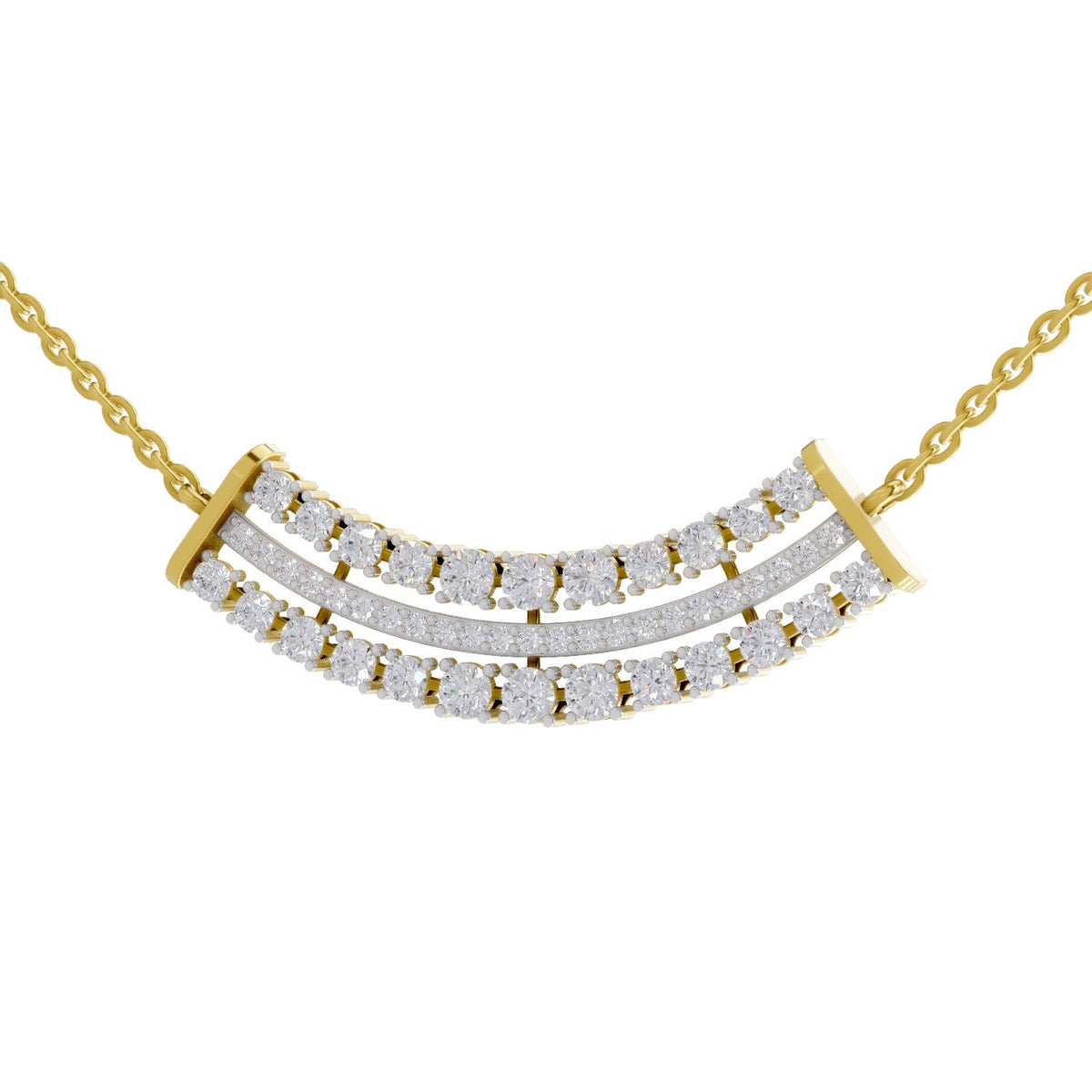 1.24 Carat Cluster Diamond Necklace 14K