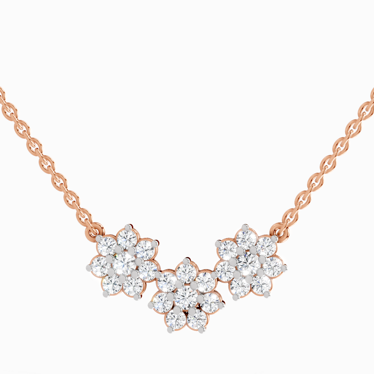 Opulent Round Floral Diamond Necklace