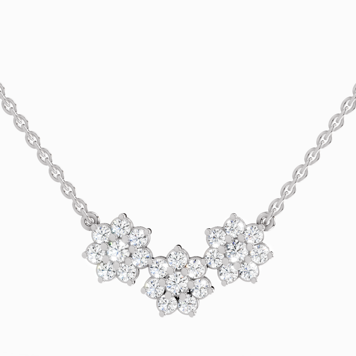 Opulent Round Floral Diamond Necklace