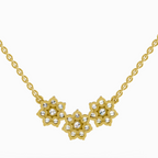1.35 Carat Round Flower Pendant Necklace 14K
