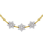 0.92 Carat Floral Diamond Necklace 14K