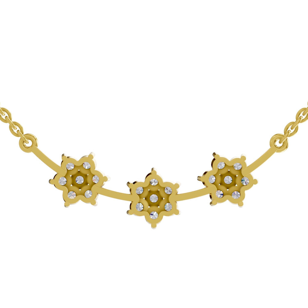 0.92 Carat Floral Diamond Necklace 14K