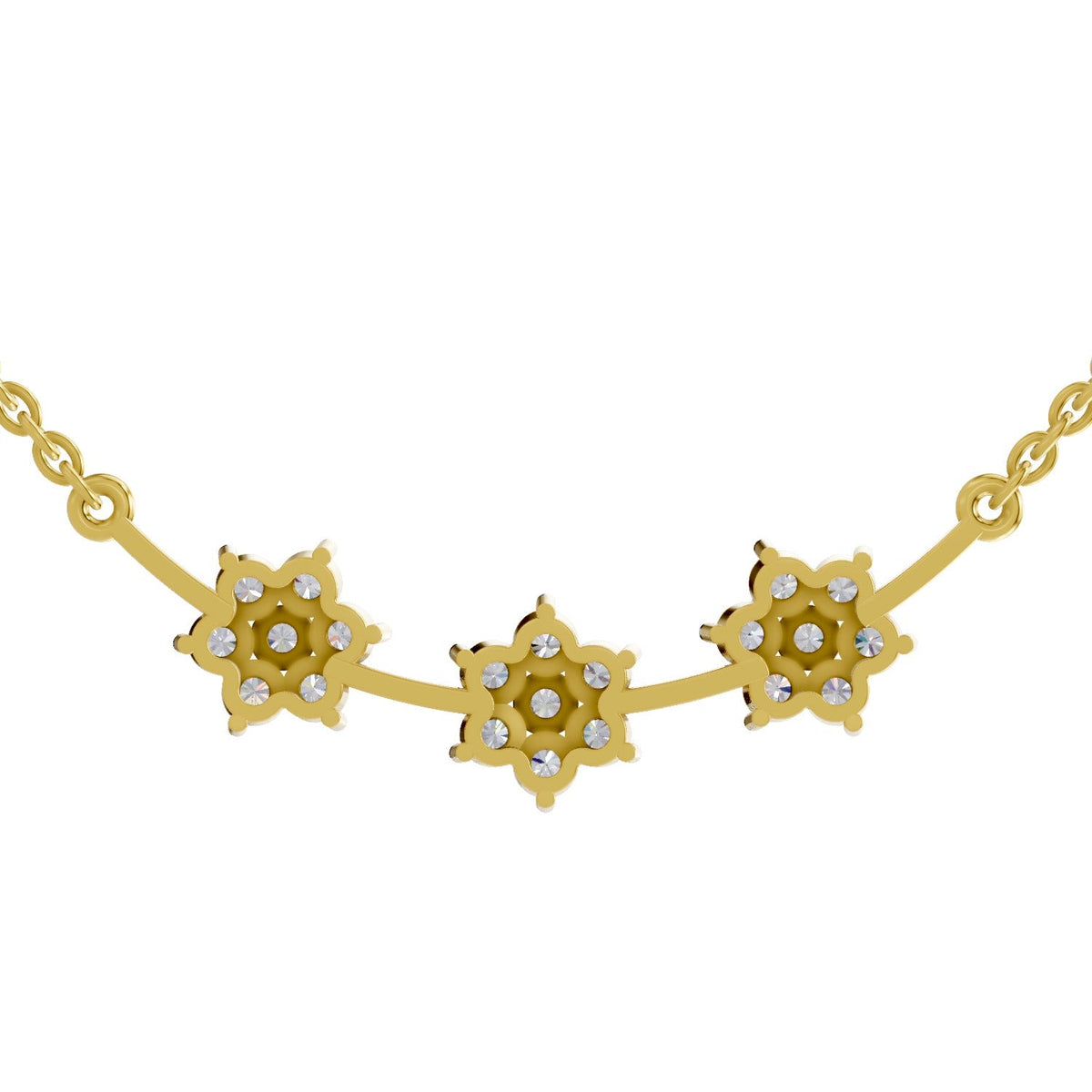 0.92 Carat Floral Diamond Necklace 14K