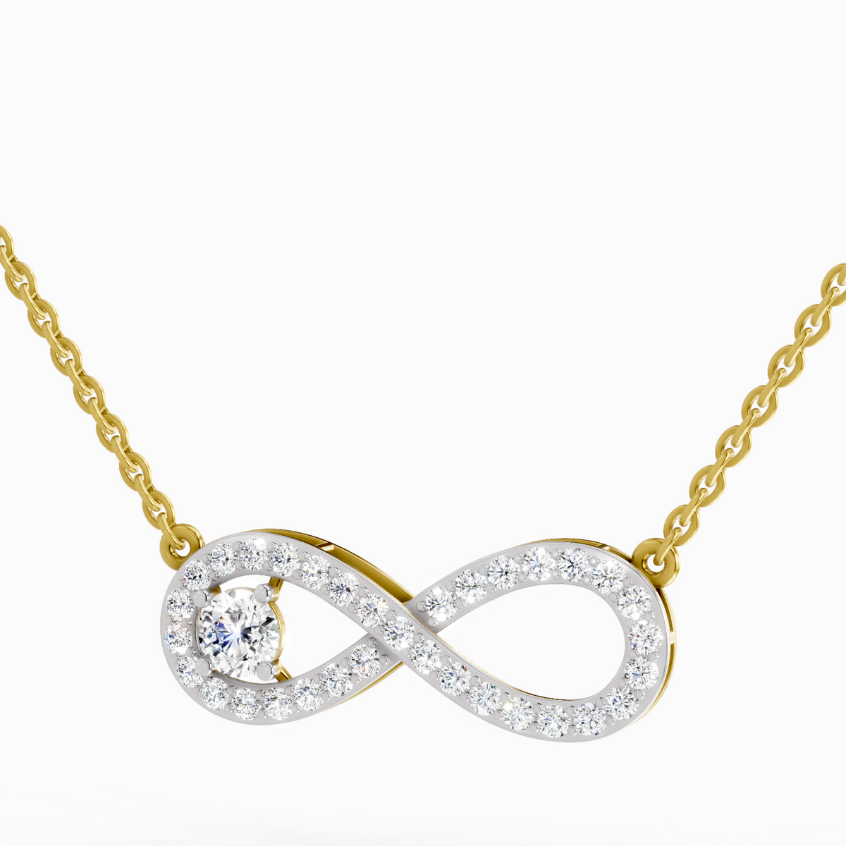 1.2 Carat Round Infinity Pendant Necklace 14K