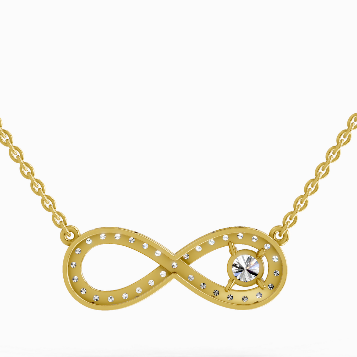 1.2 Carat Round Infinity Pendant Necklace 14K