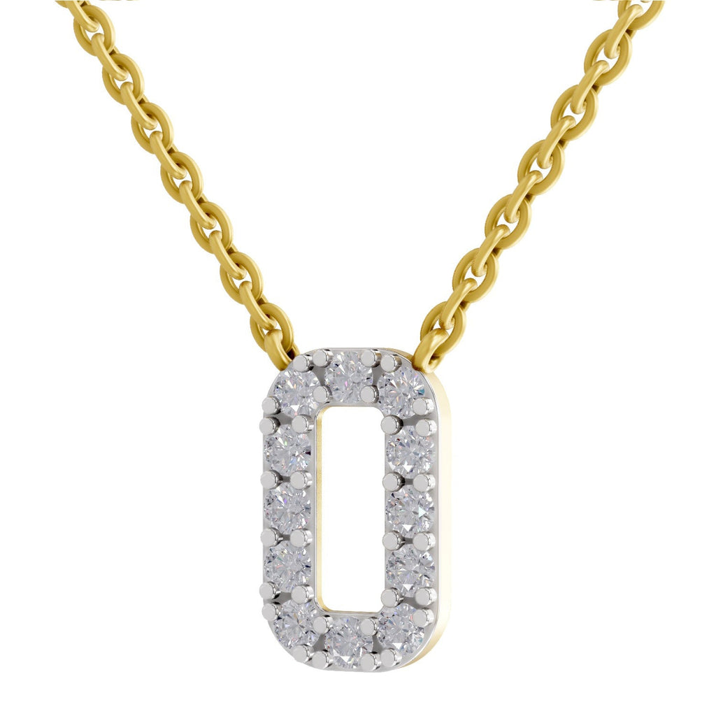 0.53 Carat Round Alphabet O Necklace 14K - Rose Gold
