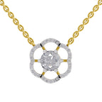 1.15 Carat Round Floral Necklace 14K - Rose Gold