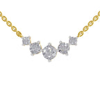 1.31 Carat Round 5 Stone Necklace 14K - Rose Gold