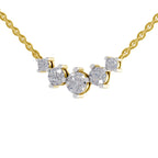 1.31 Carat Round 5 Stone Necklace 14K - Rose Gold