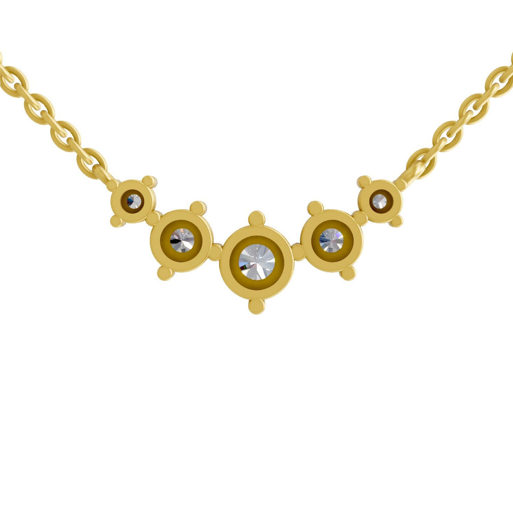 1.31 Carat Round 5 Stone Necklace 14K - Rose Gold