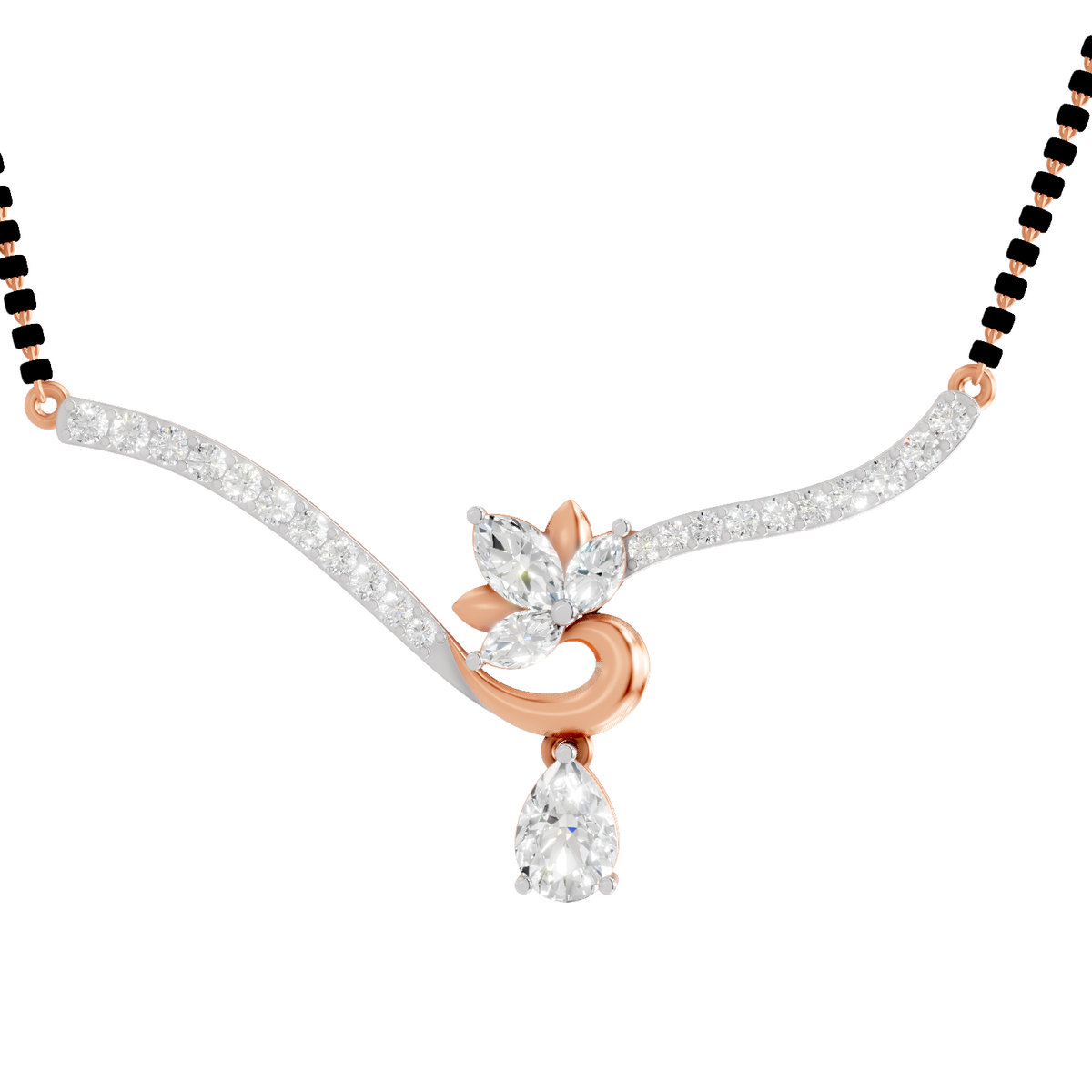 Resplendent Marquise Lotus Diamond Necklace