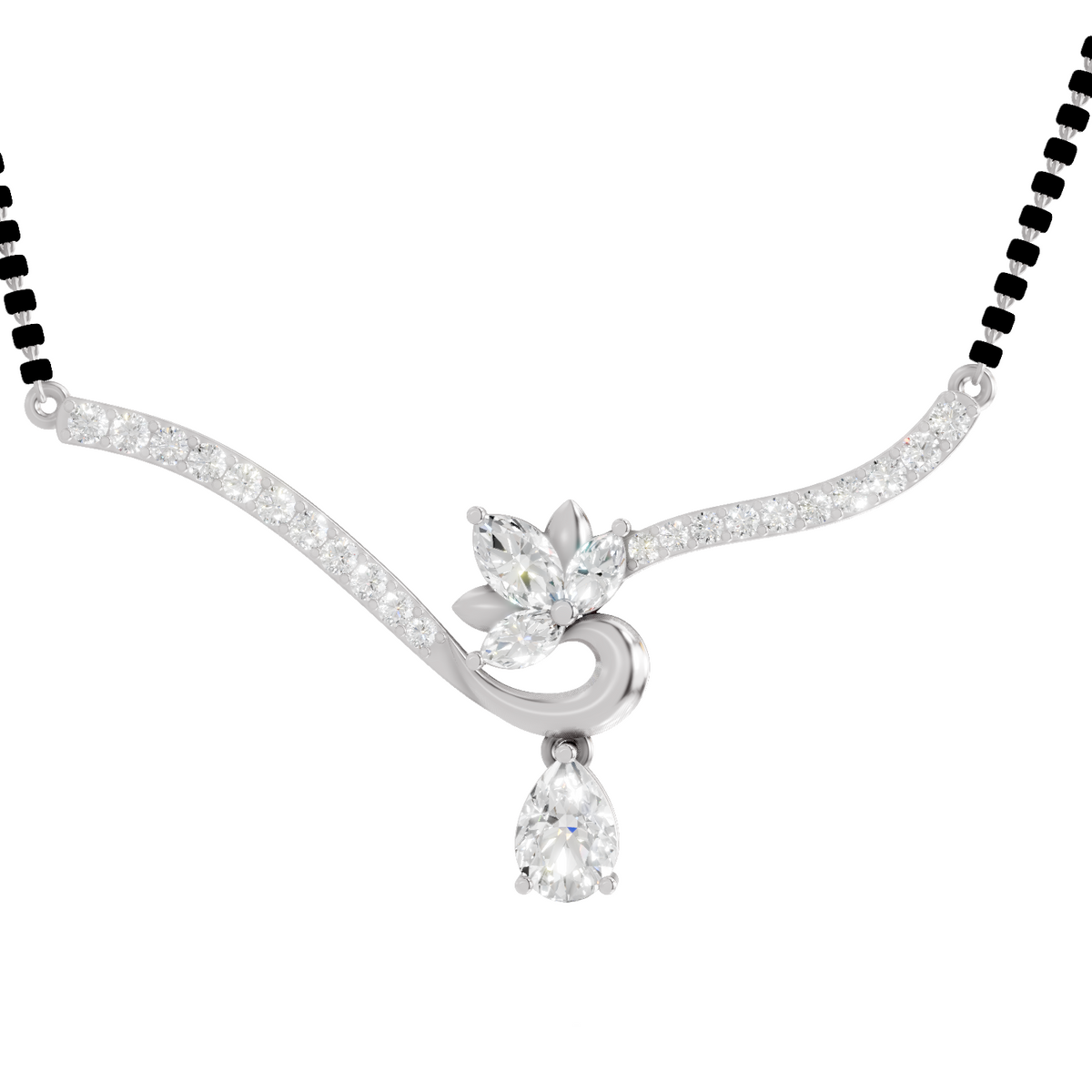Resplendent Marquise Lotus Diamond Necklace