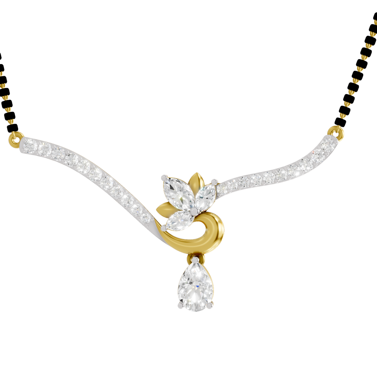 1.45 Carat Marquise Shape Lotus Diamond 14K