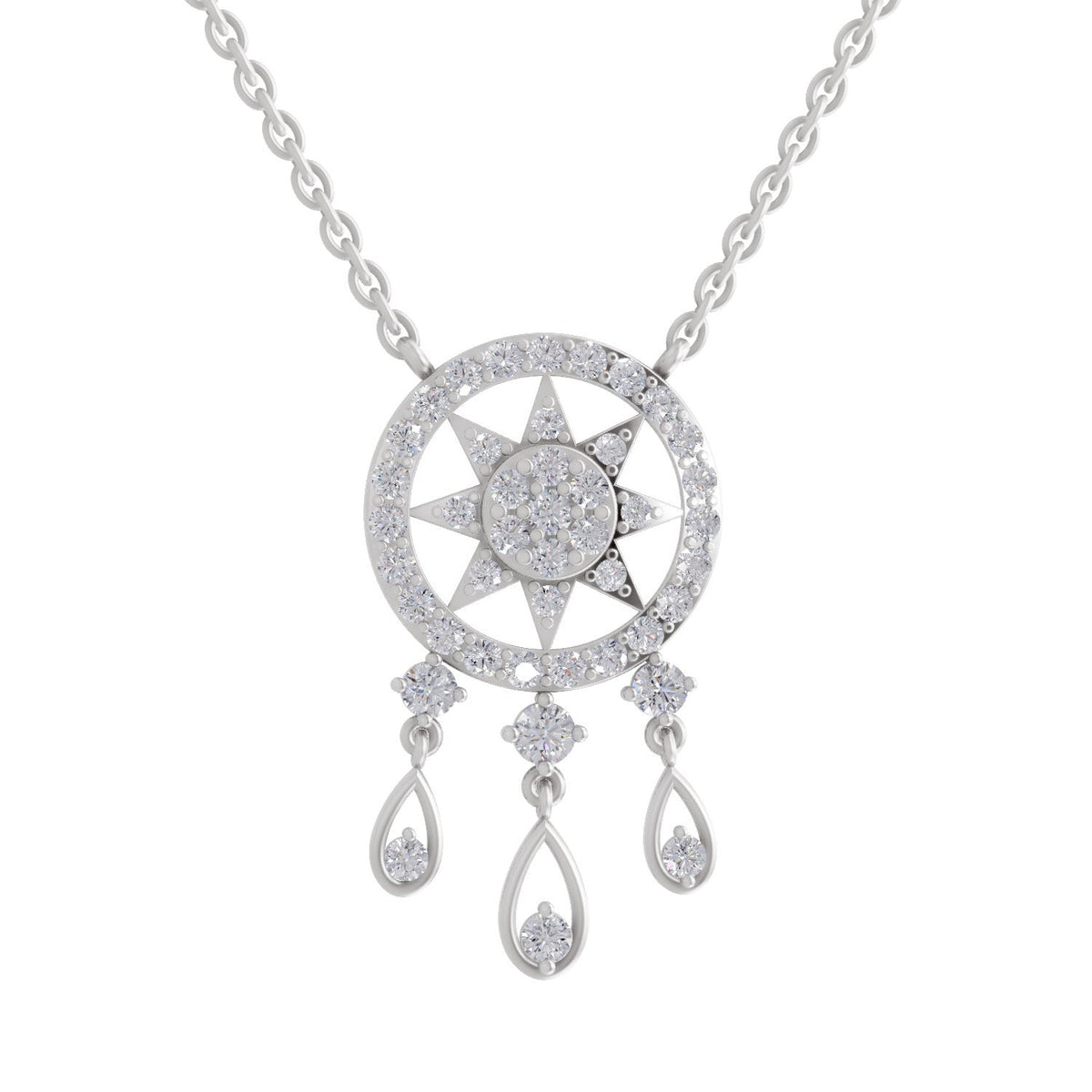 Graceful Dream Catcher Diamond Necklace