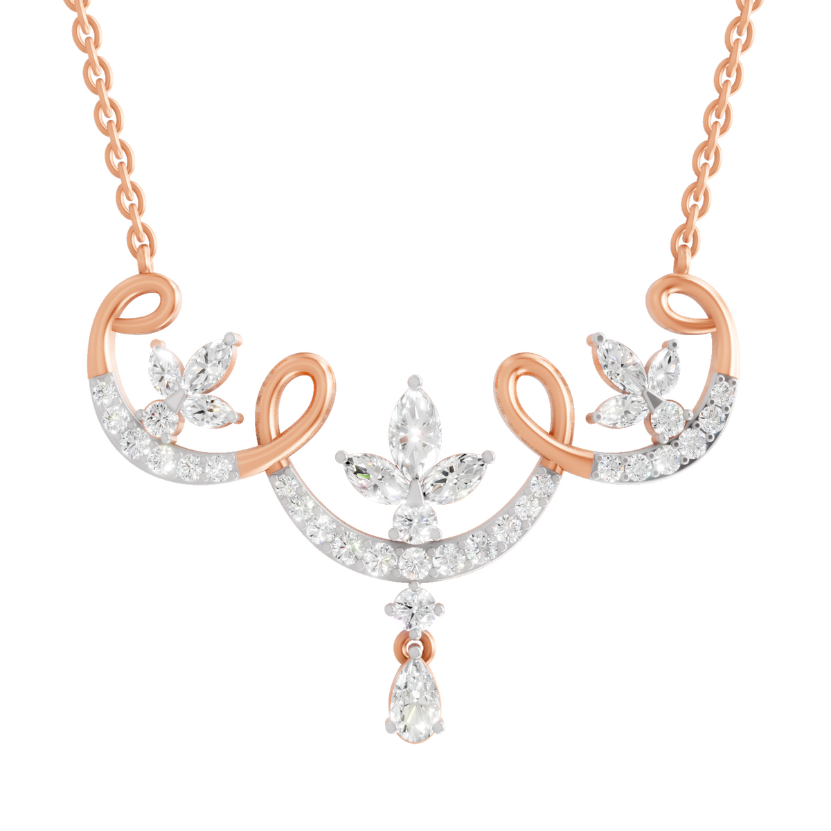 Sparkling Marquise Diamond Necklace