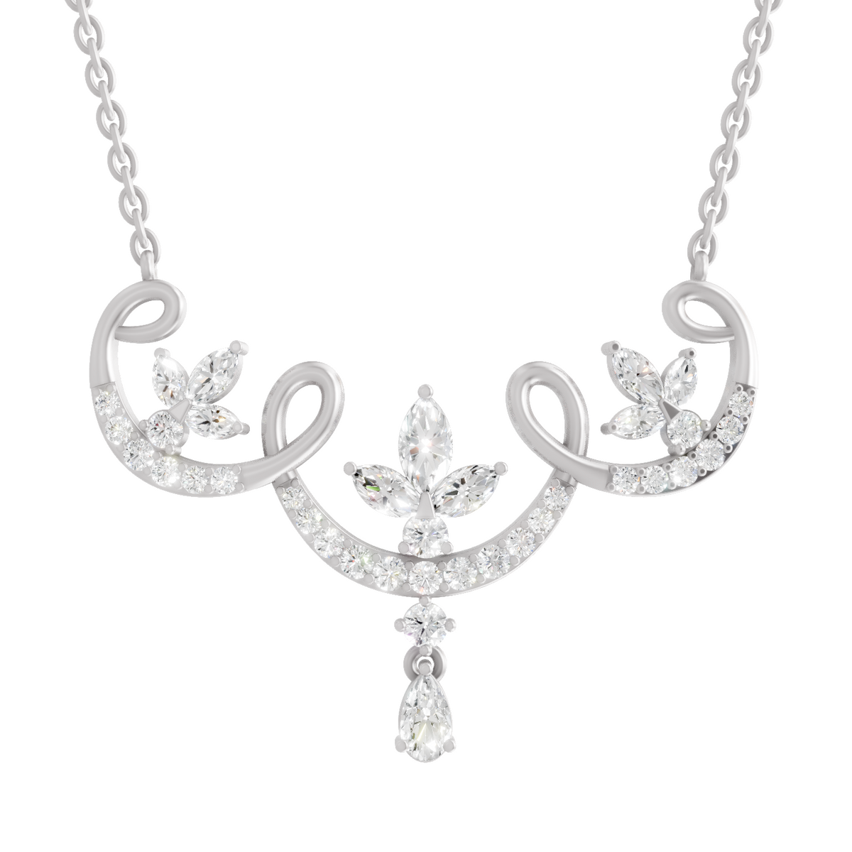 Sparkling Marquise Diamond Necklace