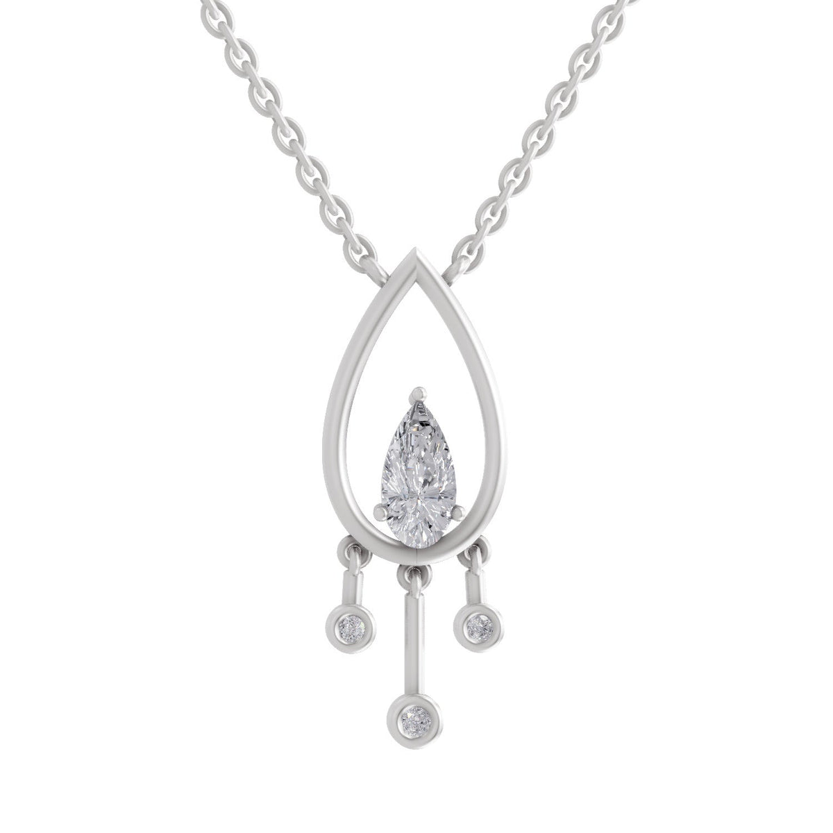 Stunning Pear Diamond Necklace