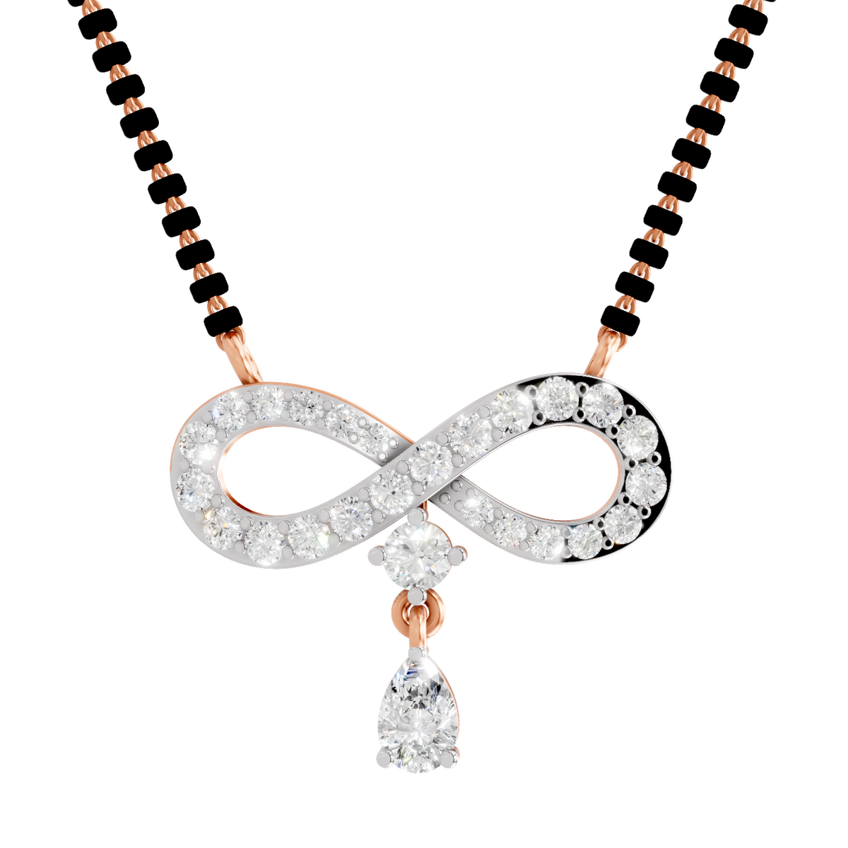 Shimmering Pear Infinity Diamond Mangalsutra