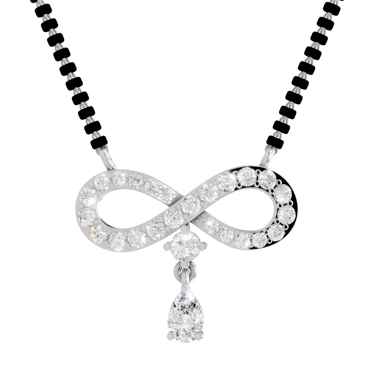 Shimmering Pear Infinity Diamond Mangalsutra
