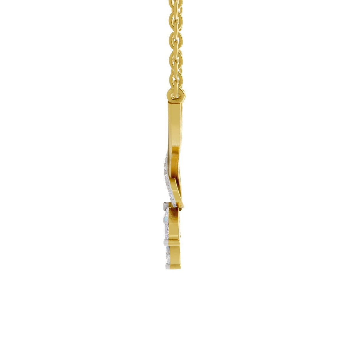 1.18 Carat Marquise Flower Cluster Pendant Necklace 14K