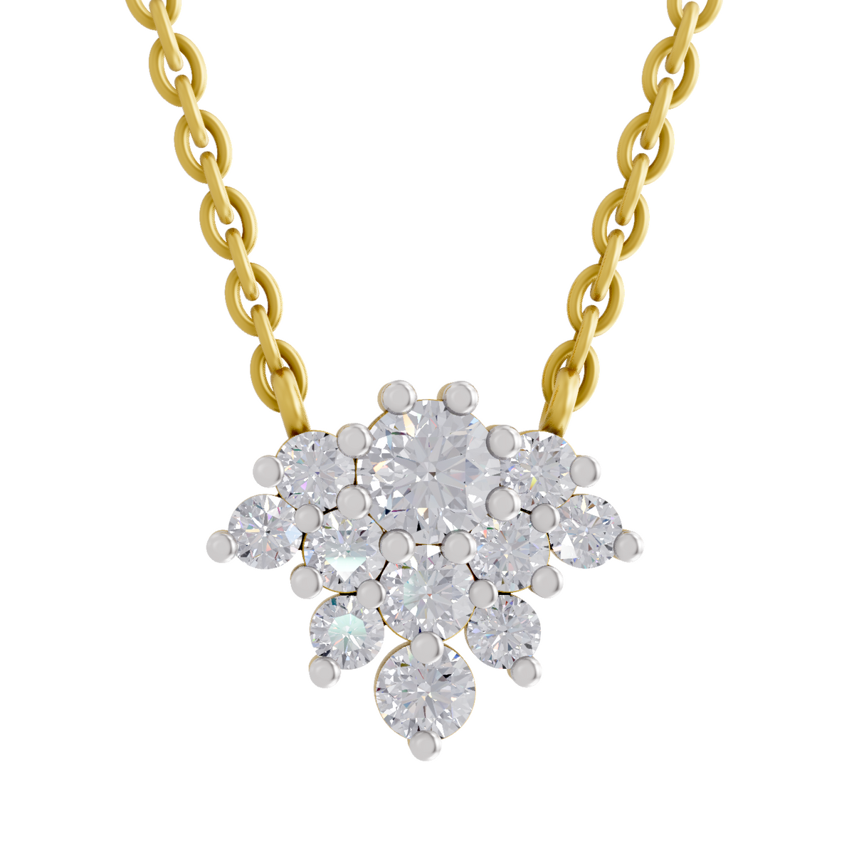 1.03 Carat Frost Bloom Pendant Necklace 14K