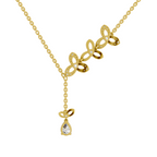 1.22 Carat Pear Diamond Floral Necklace 14K