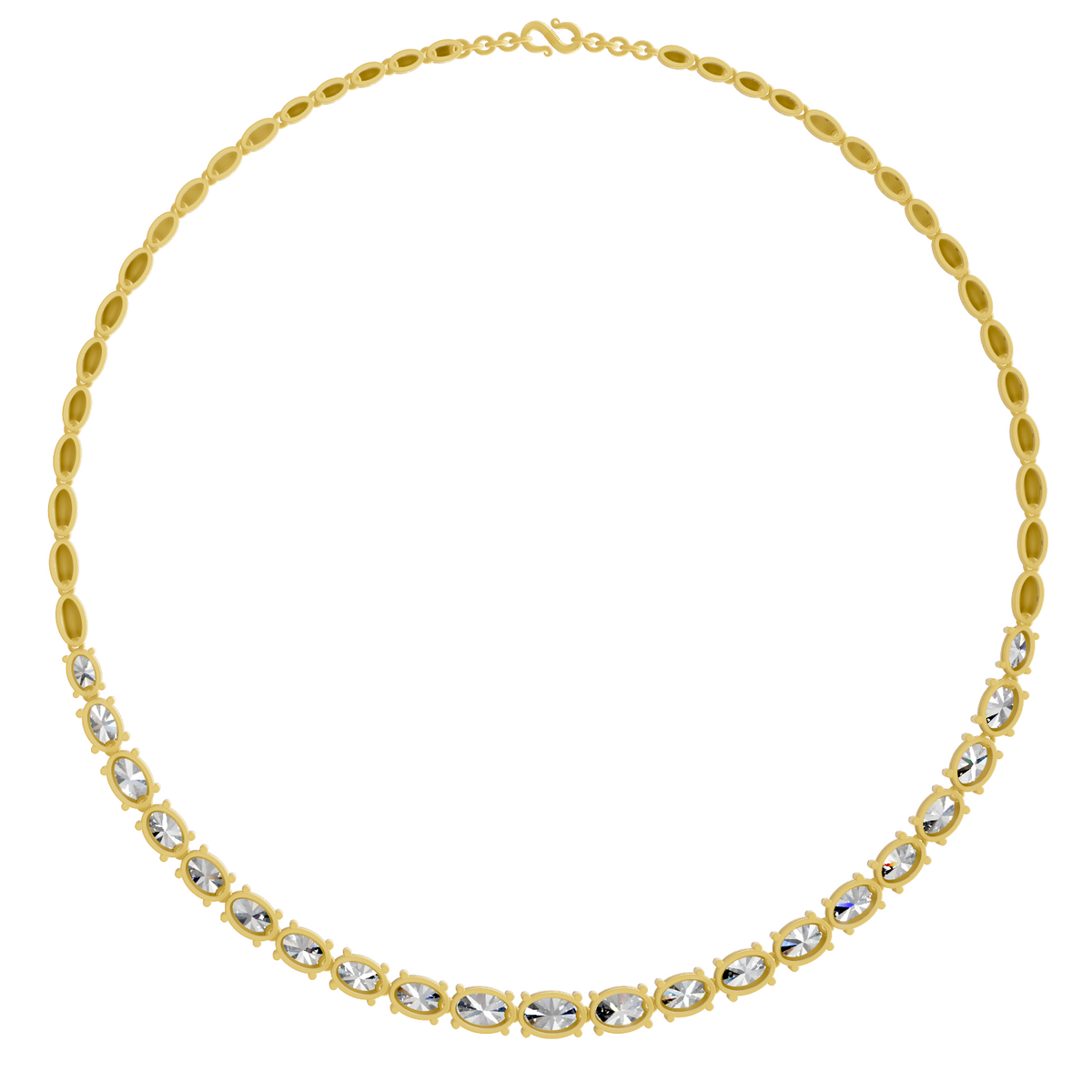 Lab Grown Diamond 19.46 Carat Oval Shape Diamond Necklace 14KY
