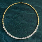 Lab Grown Diamond 19.46 Carat Oval Shape Diamond Necklace 14KY