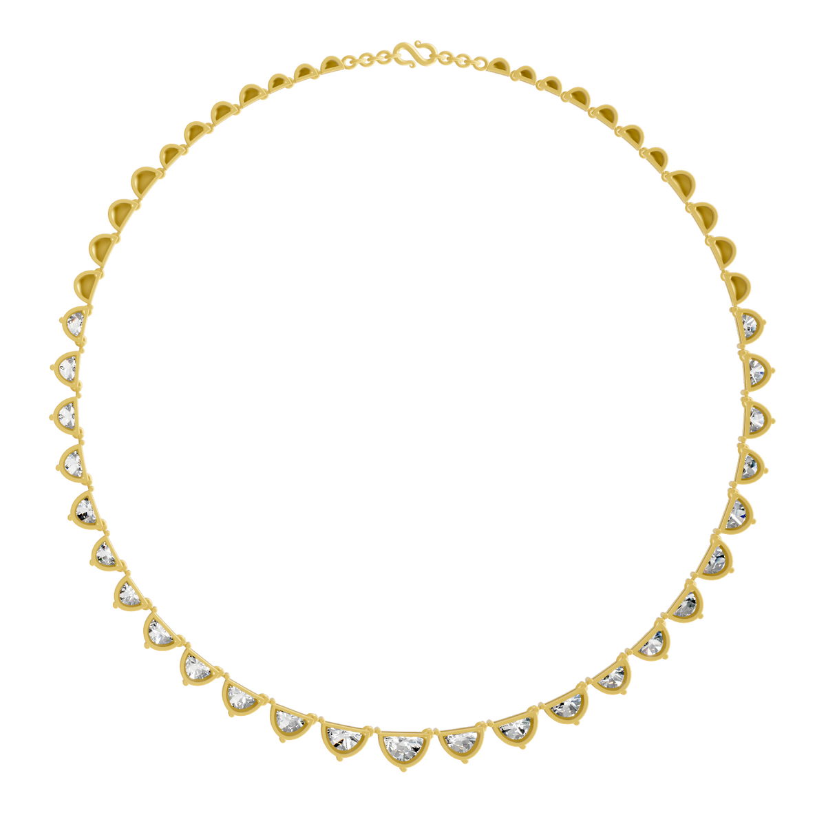 19.24 Carat 14K Gold Harmony Elegant Choker Necklace