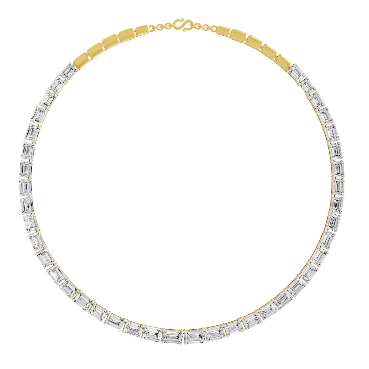 37.53 Carat 14K Gold Emerald Line With Brillant Y Drop