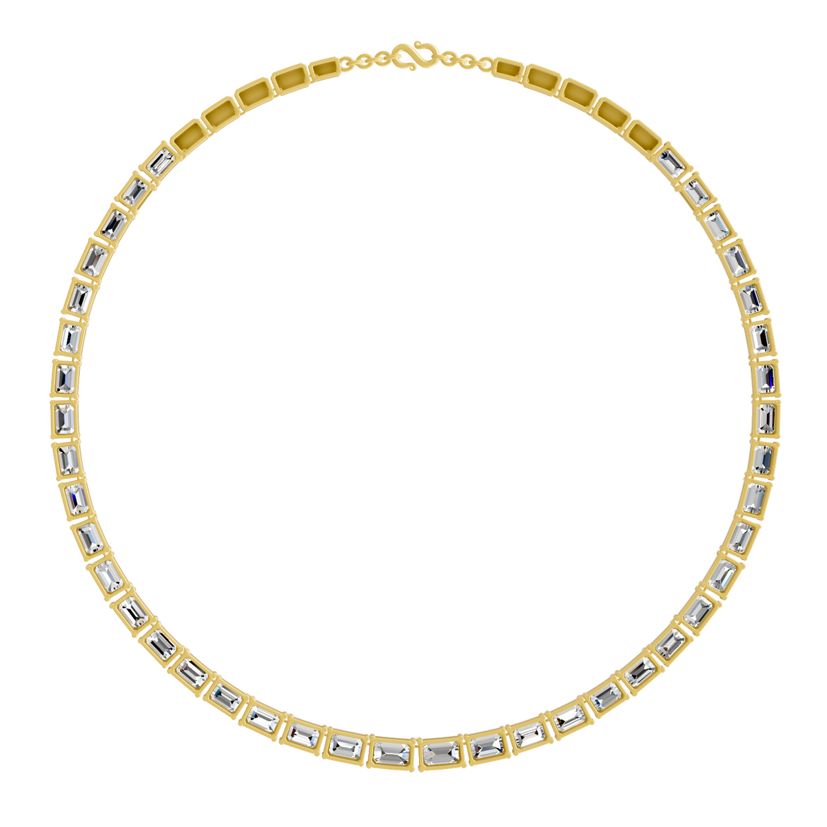 37.53 Carat 14K Gold Emerald Line With Brillant Y Drop