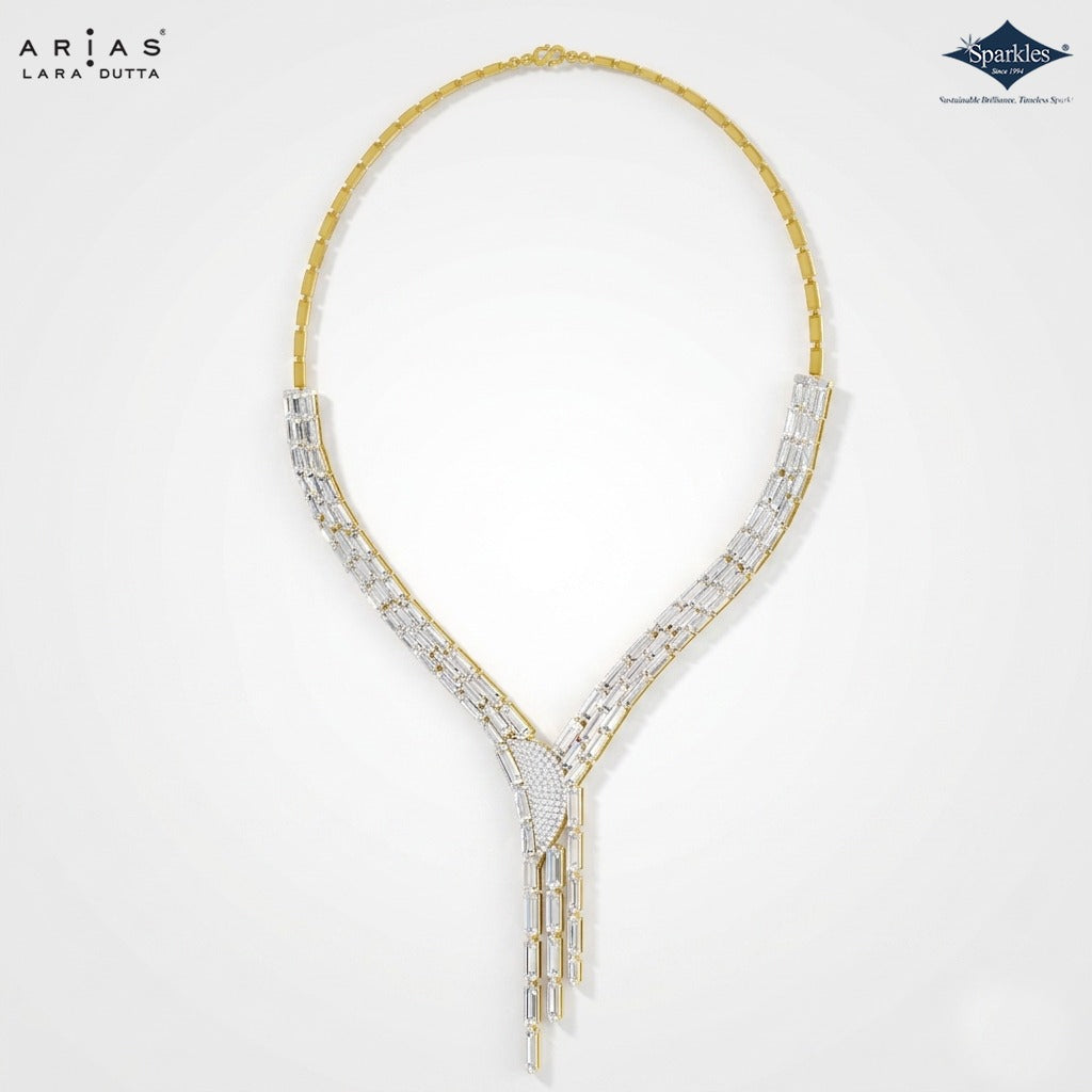 Arias by Lara Dutta Iconic Baguette Diamond Necklace