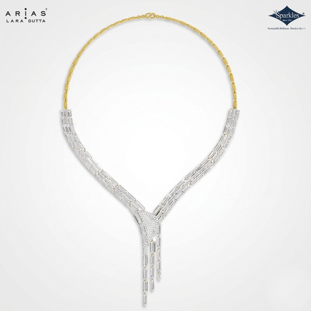 Arias by Lara Dutta Iconic Baguette Diamond Necklace
