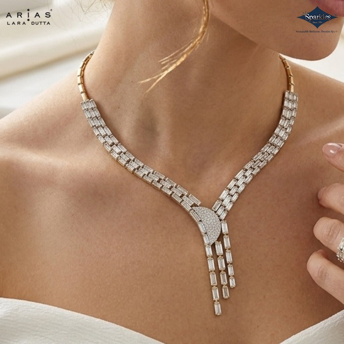 Arias by Lara Dutta Iconic Baguette Diamond Necklace