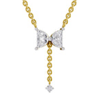 0.76 Carat Halfmoon Shape Celeste Drop Diamond Pendant Necklace 14K