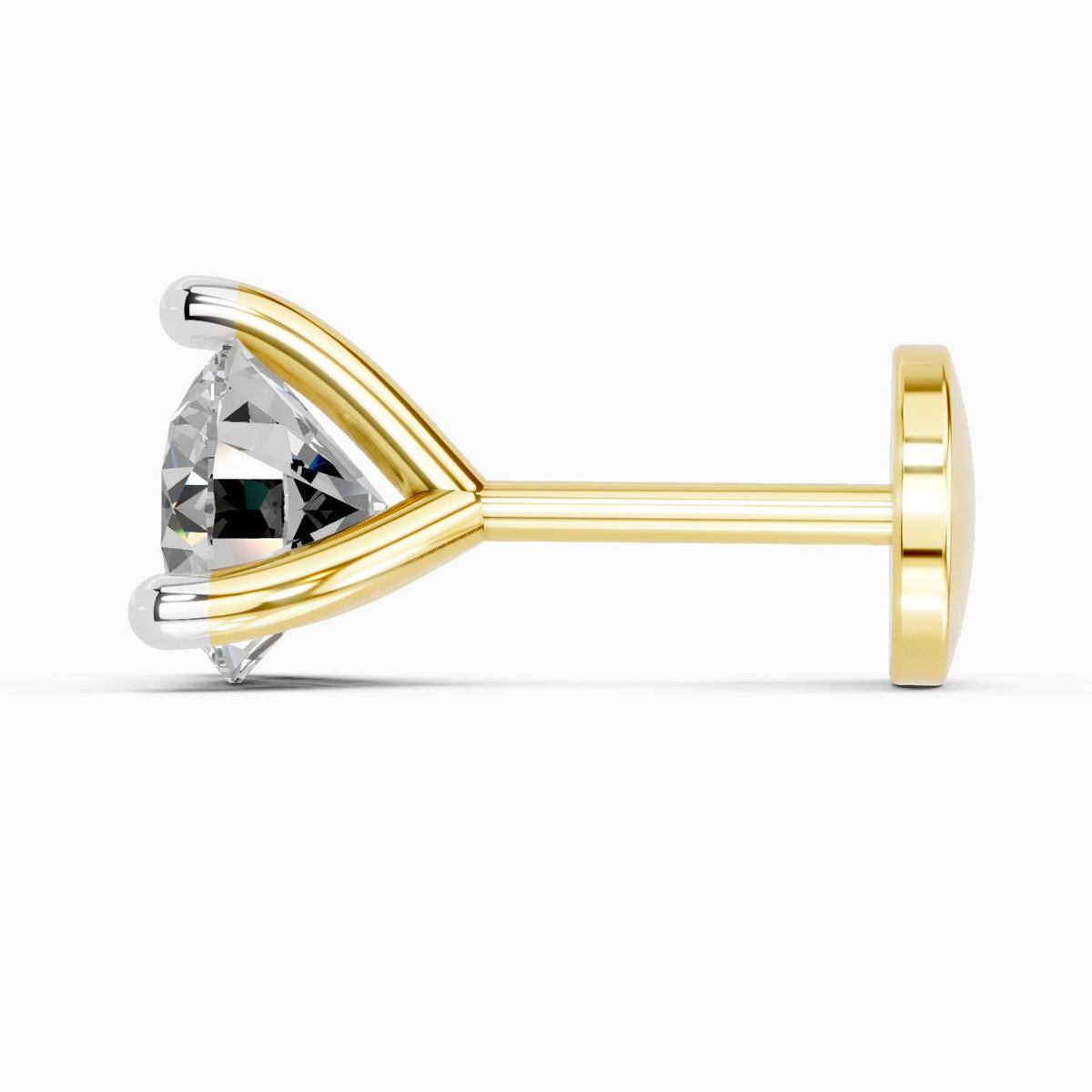 0.25 Carat 3 Prong Solitaire Diamond Nose Pin 14K
